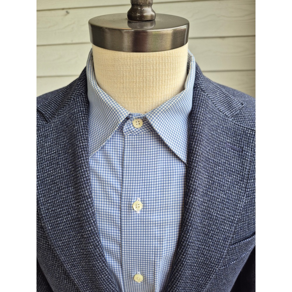 Bonobos Mens 36S Tailored Fit Blue Grey Knit Blazer Sport Coat Cotton Blend‎ - Picture 3 of 10